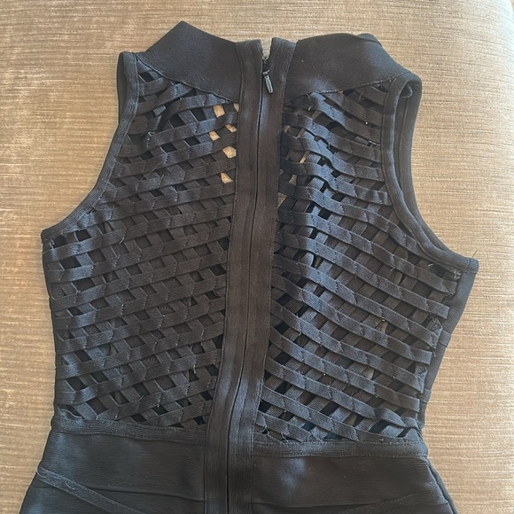 Herve Leger Black Backless Dress - Picture 2 of 4